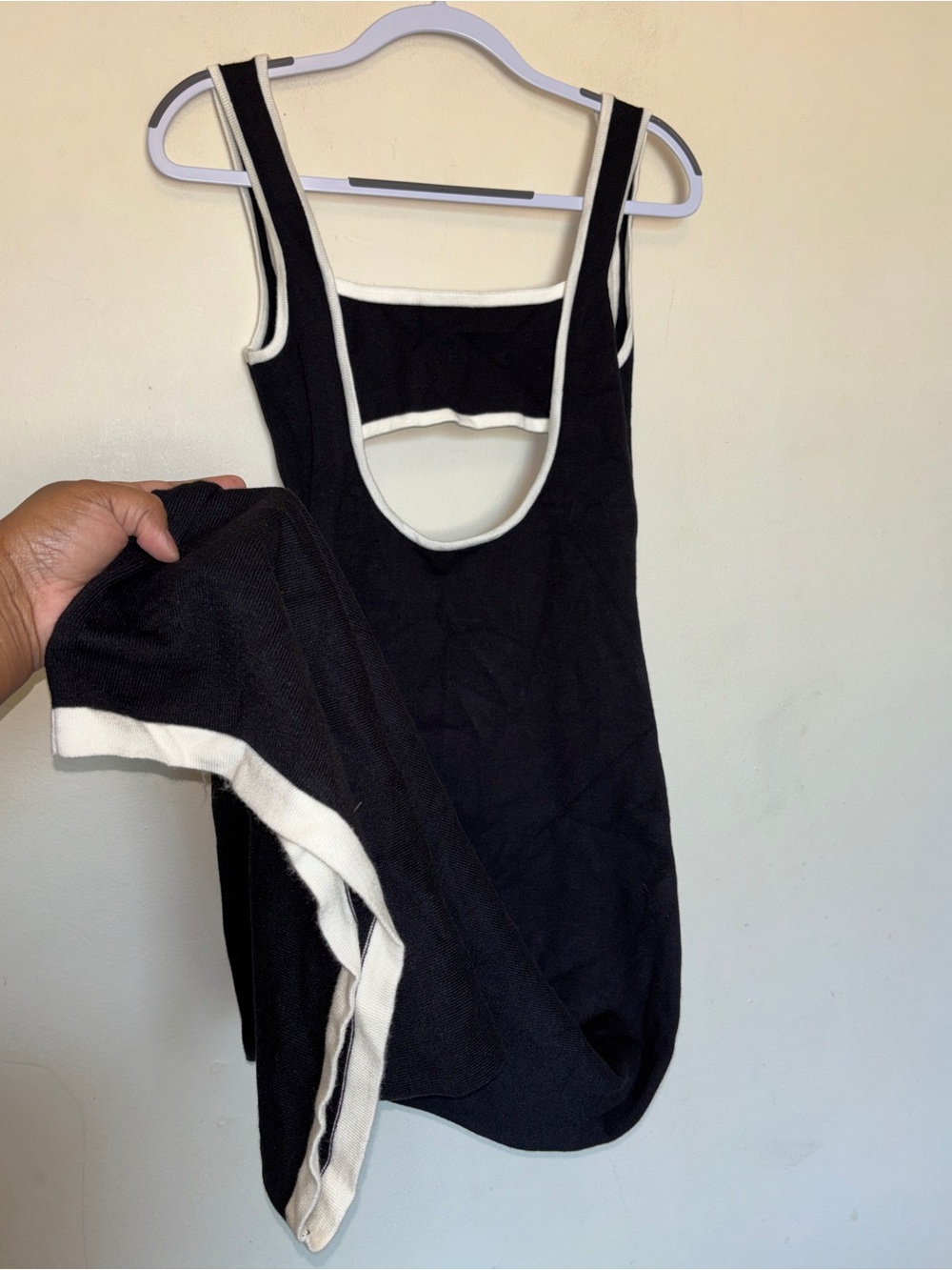 Peppermayo Knit Bodycon Tank Maxi Dress XS/S Colorblock Cutout Low Back Party - Picture 3 of 11